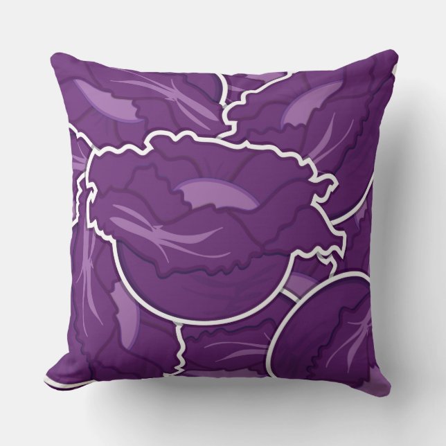 Funky lila cabbage kissen (Vorderseite)