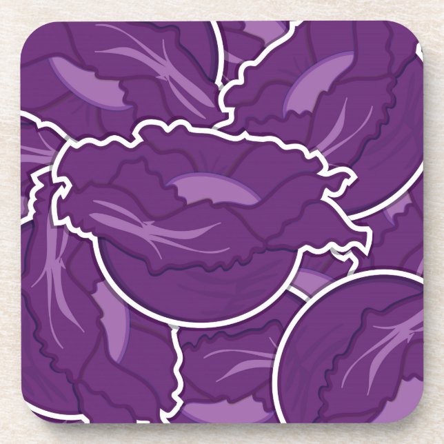 Funky lila cabbage untersetzer (Vorderseite)