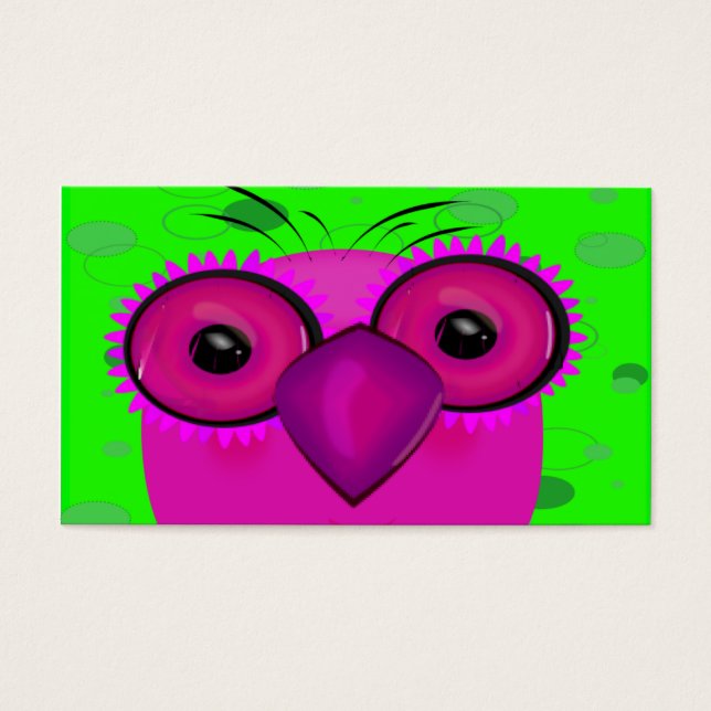 Funky Lila Cartoon Owl im Hintergrund (Vorderseite)