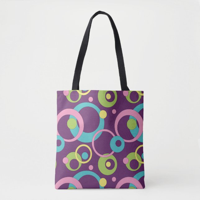 Funky Lila Circles All-Over-Print Bag Tasche (Vorderseite)