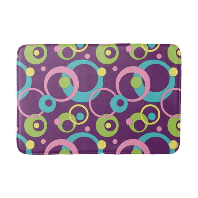 Funky Lila Circles Bath Mat Badematte (Vorderseite)