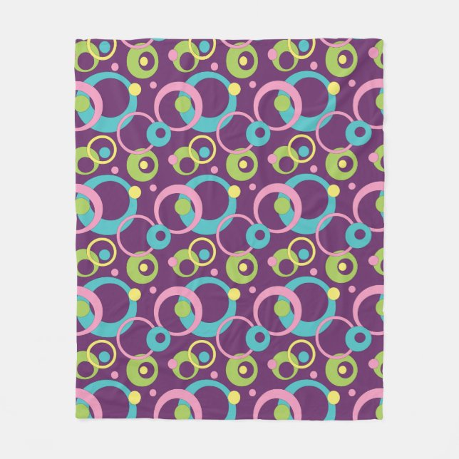Funky Lila Circles Fleece Blanket (Vorderseite)