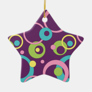 Funky Lila Circles Ornament