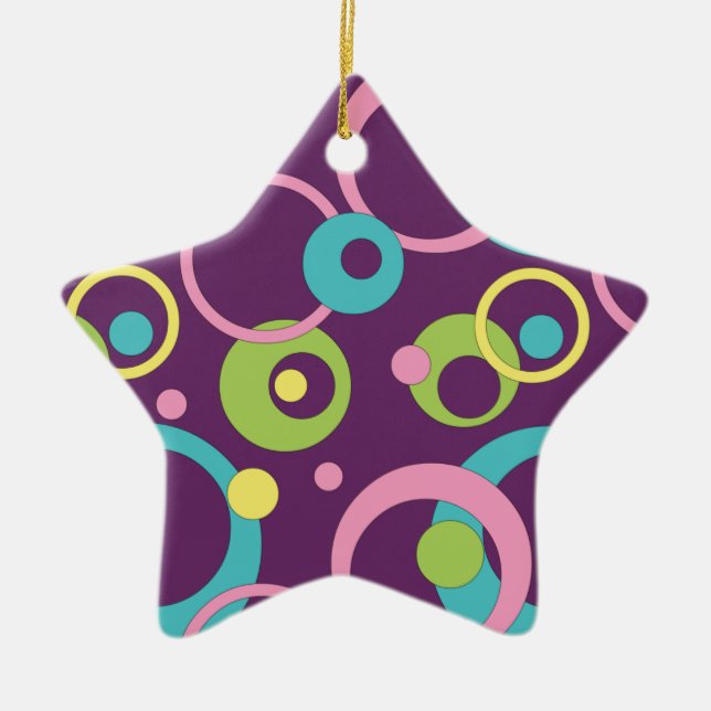 Funky Lila Circles Ornament (Vorne)