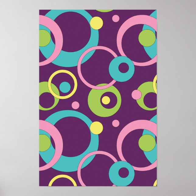 Funky Lila Circles Poster (Vorne)