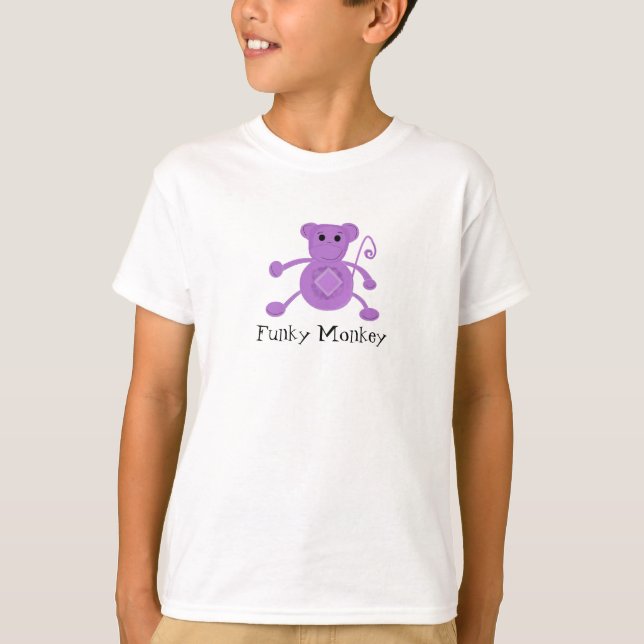 Funky Lila Monkey T-Shirt (Vorderseite)