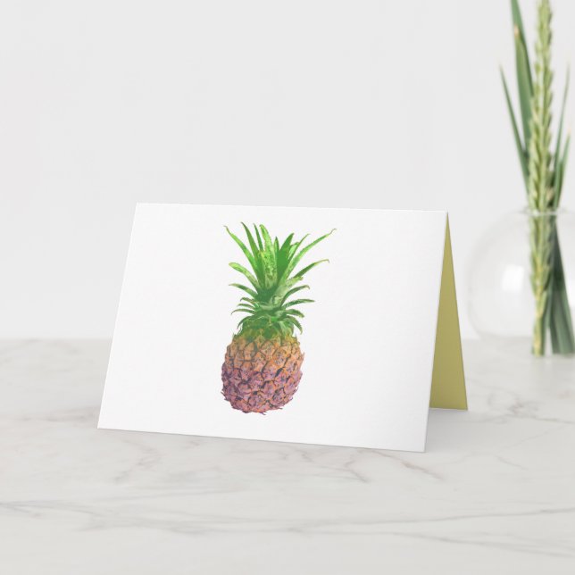 Funky Lila Pineape Ihre Textgrüßkarte Karte (Vorderseite)