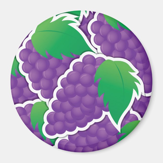 Funky lila Trauben Magnet (Vorne)