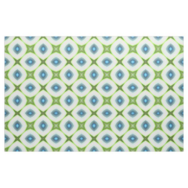 Funky Lime Green Aqua Turquoise Square Mosaik Stoff (Fat Quarter (45,7 x 55,9 cm))