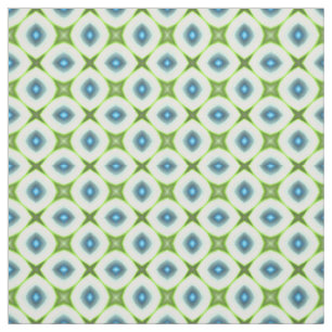 Funky Lime Green Aqua Turquoise Square Mosaik Stoff