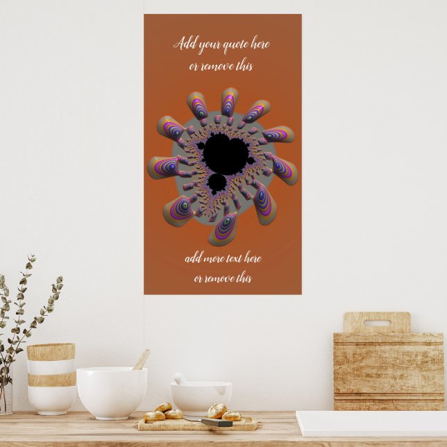 Funky Mandelbrot Fraktal-Blume mit individuellem A Poster (Küche)