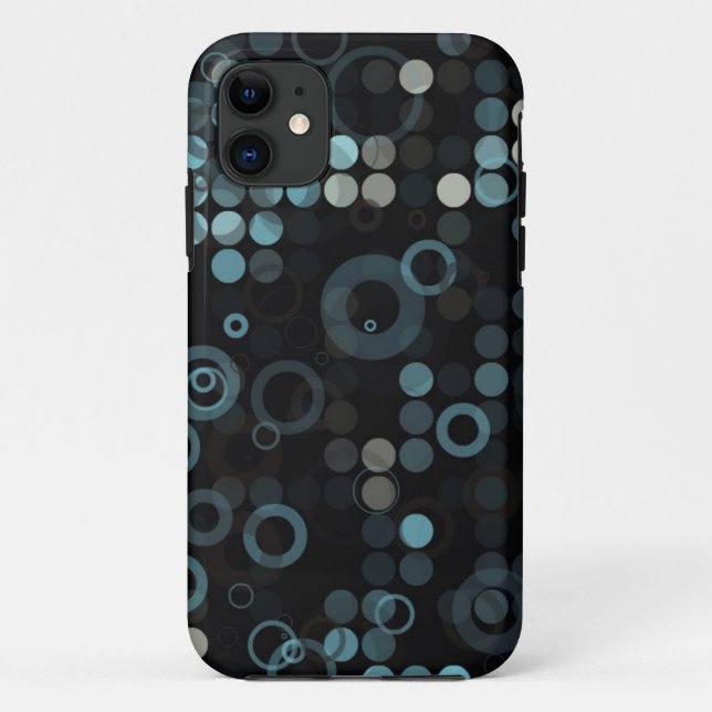 Funky Masculine Gray Blue Circle Stylish Geometric Case-Mate iPhone Hülle (Rückseite)