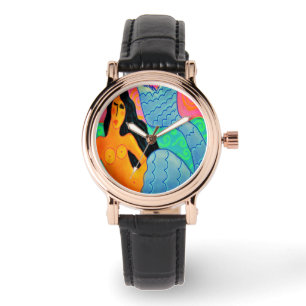 Funky Mermaid Abstrakt Art to Wear Armbanduhr