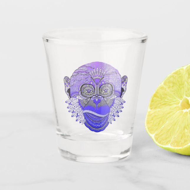 Funky Monkey Tribal Schnapsglas (Vorderseite)