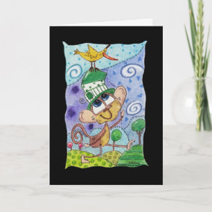 Funky Monkey und Banana Bird Karte