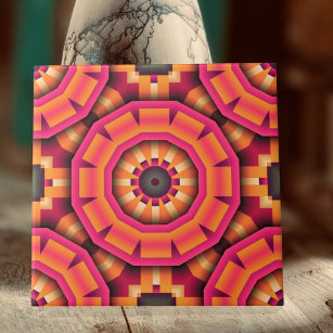 Funky Mosaic Geometric Orange und Pink Backsplash Fliese