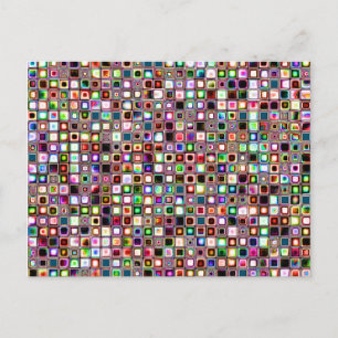 Funky-Mosaikfliesen-Muster mit Juwel-Tönen Postkarte