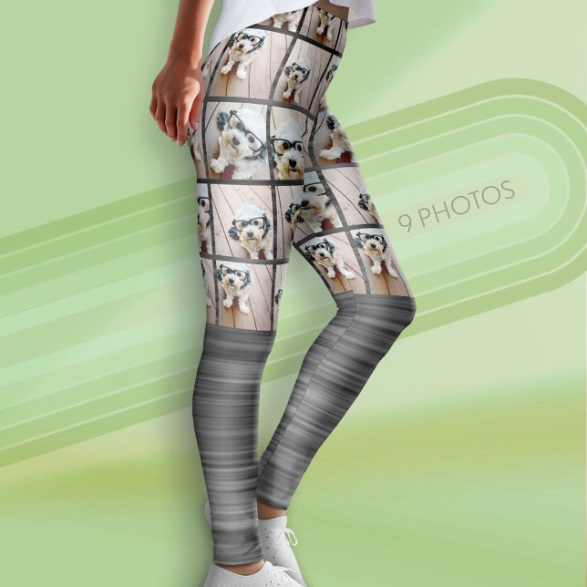 Funky Motion und 9 Foto Collage - können Farbe bea Leggings (Custom Photo Leggings - 9 Photos)