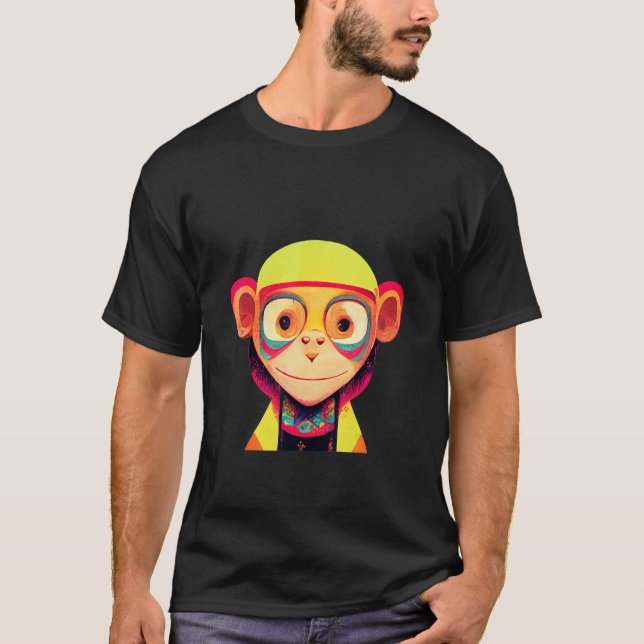 Funky Munky Girl Space Pilot Monkey T-Shirt (Vorderseite)