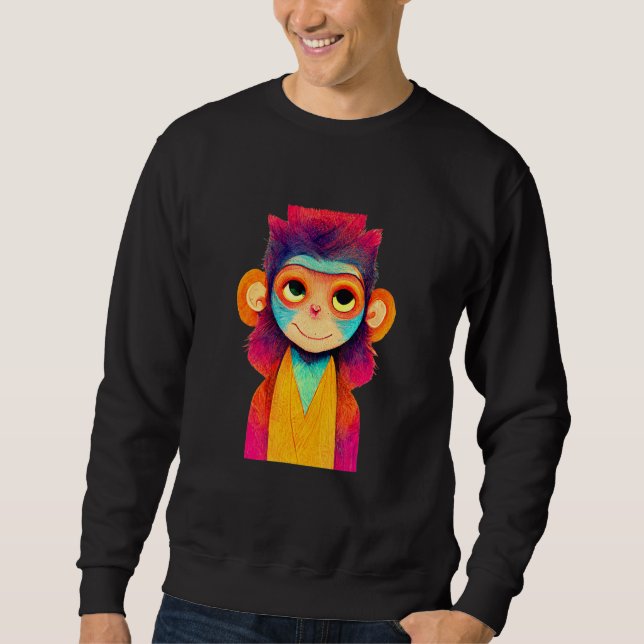 Funky Munky Happy Stylish Monkey Sweatshirt (Vorderseite)