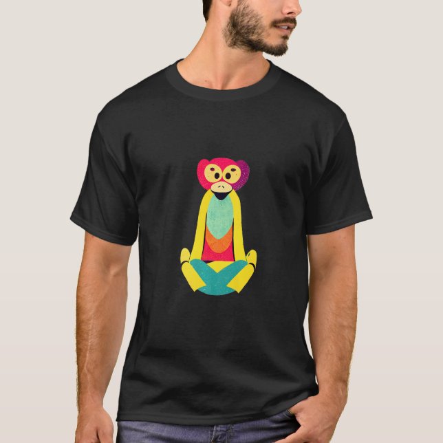 Funky Munky Sitting Monkey Design Premium T-Shirt (Vorderseite)