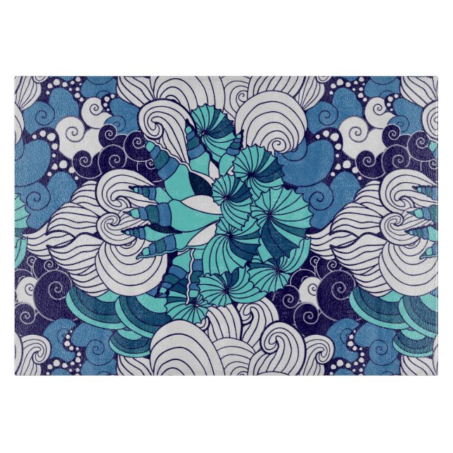 Funky-Muschelmuster Schneidebrett (Vorderseite)