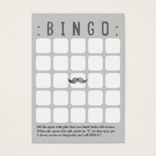 Funky Mustache 5x5 Gris Bingo Card
