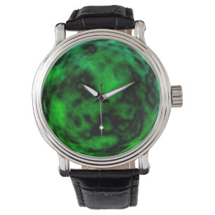 Funky Neon Green Emerald Halloween Abstrakt Armbanduhr