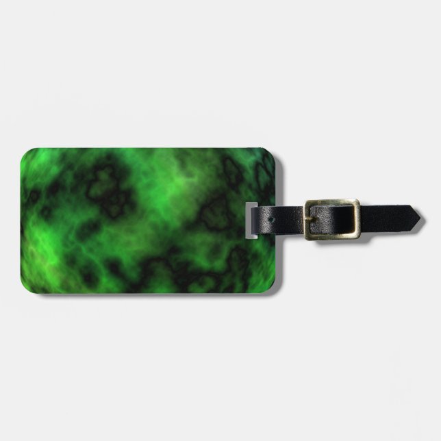 Funky Neon Green Emerald Halloween Abstrakt Gepäckanhänger (Vorderseite horizontal)