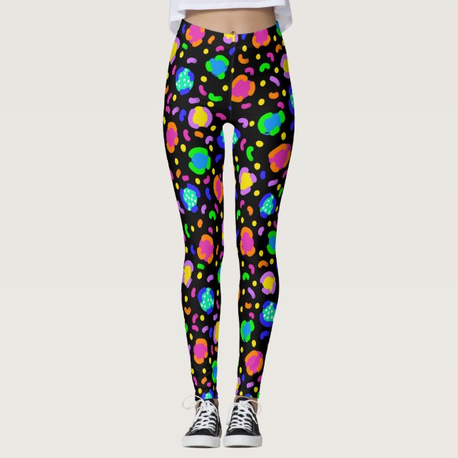 Funky Neon Leopard Leggings (Vorderseite)