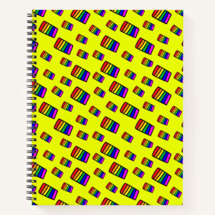 Funky Neon Rainbow Block Pattern Notizbuch