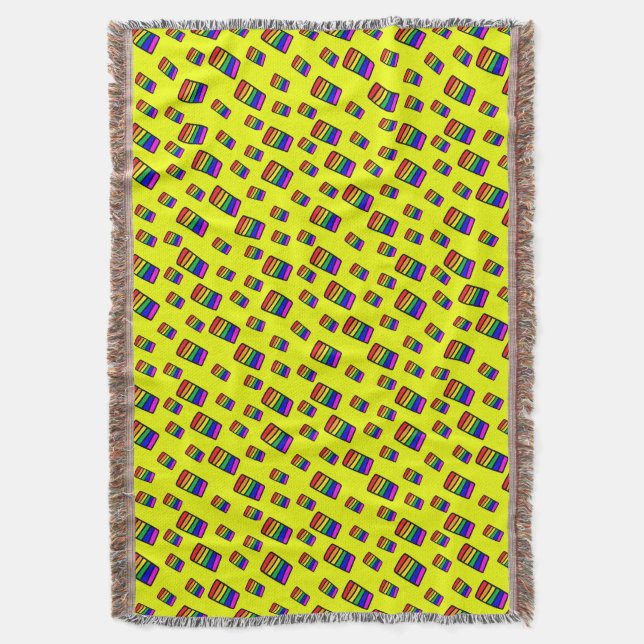 Funky Neon-Regenbogenblock-Muster Decke (Vorderseite Vertikal)