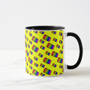 Funky Neon-Regenbogenblock-Muster Tasse
