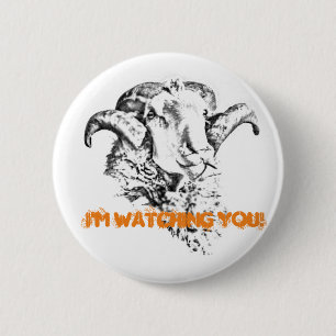 Funky Niedlich Sheep Ram Button