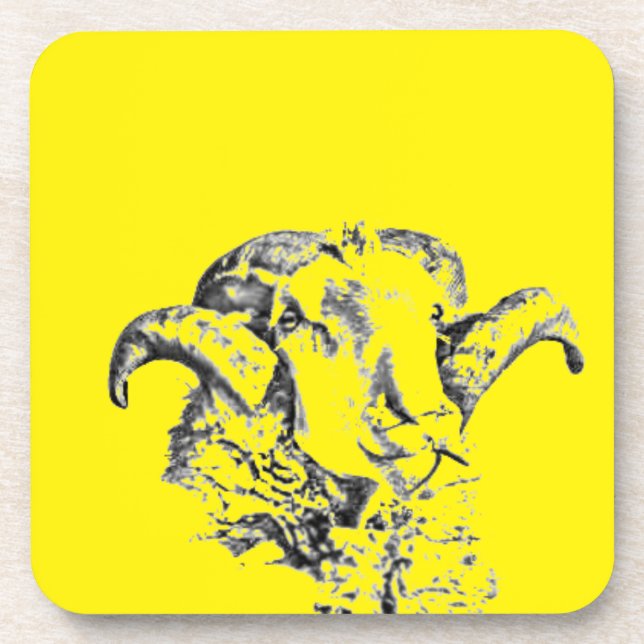 Funky Niedlich Sheep Ram Getränkeuntersetzer (Vorderseite)