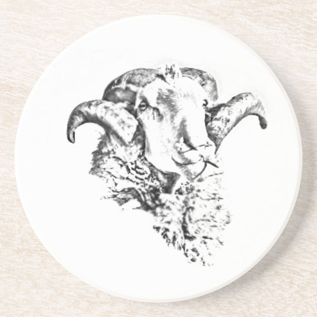 Funky Niedlich Sheep Ram Getränkeuntersetzer (Vorne)