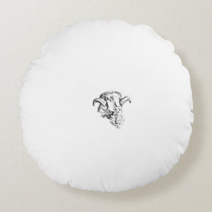 Funky Niedlich Sheep Ram Rundes Kissen
