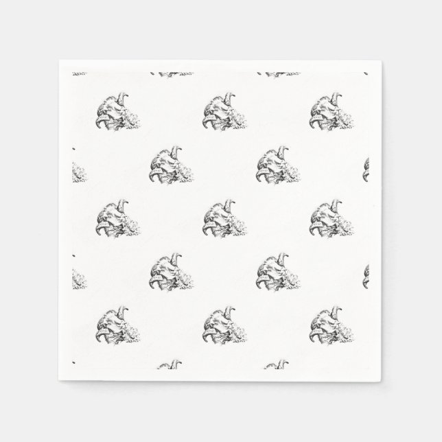 Funky Niedlich Sheep Ram Serviette (Vorderseite)