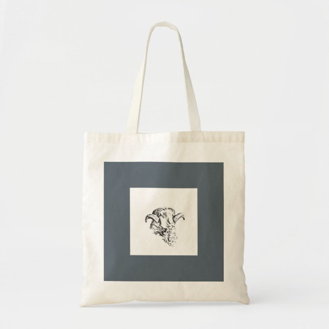 Funky Niedlich Sheep Ram Tragetasche (Vorne)