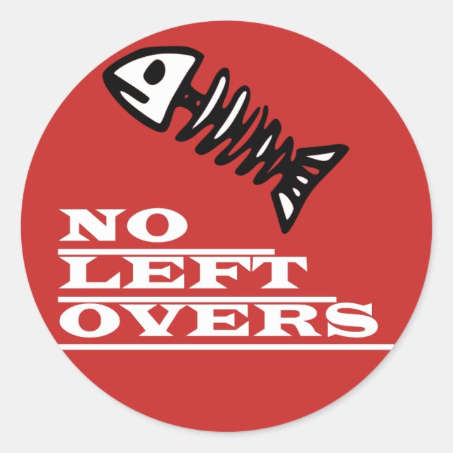 Funky No Leftovers Fish Bone Sticker (Vorderseite)