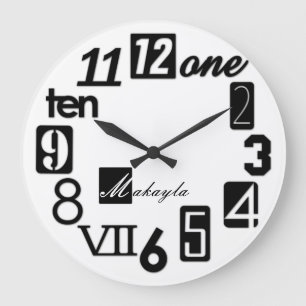 Funky Numbra quadratische Wand-Uhren - Große Wanduhr