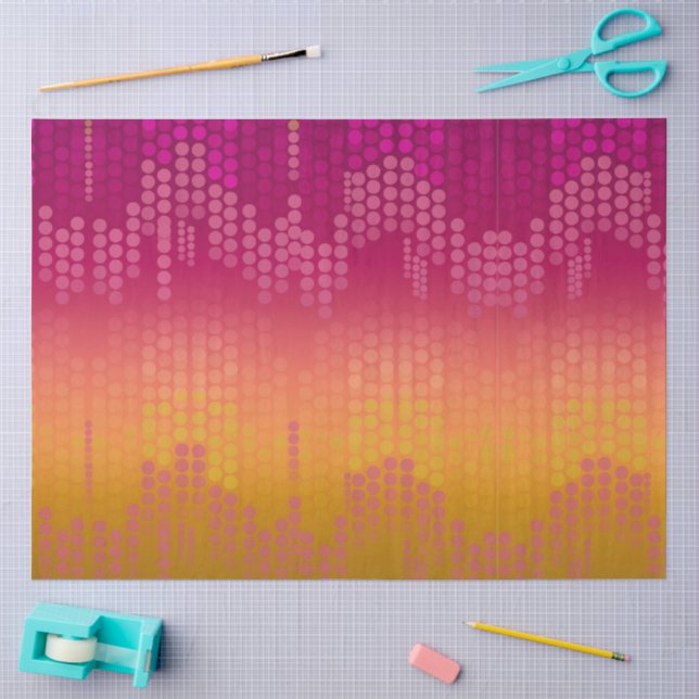 Funky Orange Pink Dots Ombre Seidenpapier (Basteln)