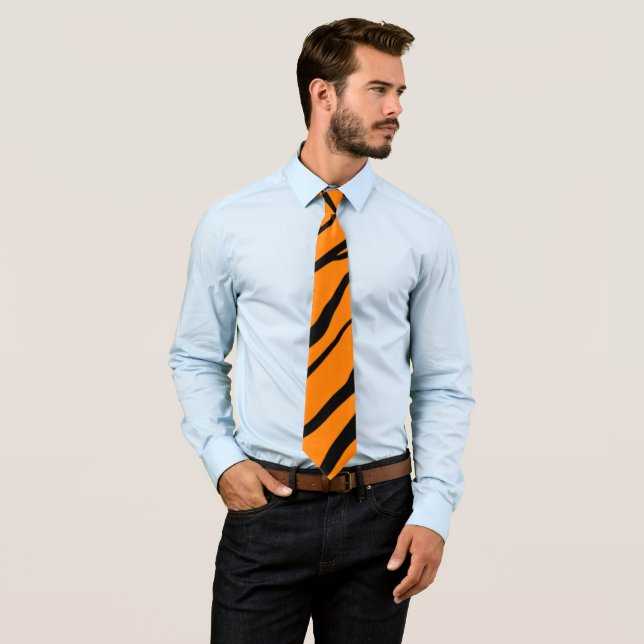 Funky Orange Zebra Druckmuster Streifen Krawatte (Beispiel)