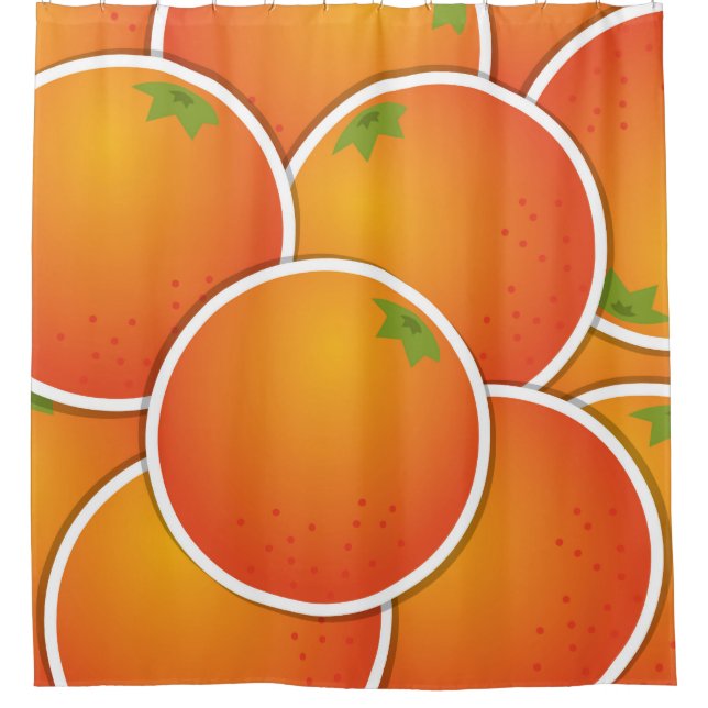 Funky Orangen Duschvorhang (Vorderseite)