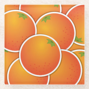 Funky Orangen Glasuntersetzer