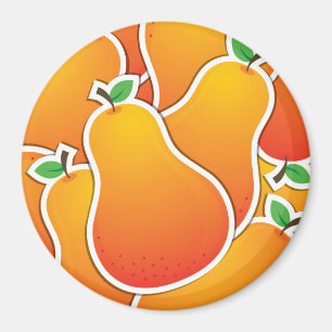 Funky Orangenbirne Magnet