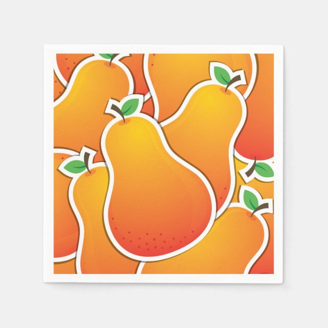 Funky Orangenbirne Serviette (Vorderseite)