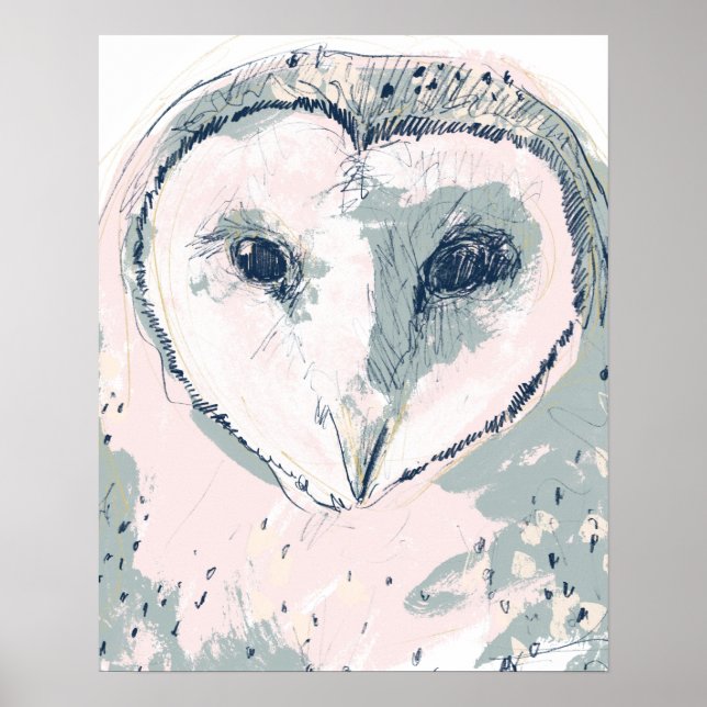 Funky Owl Portrait Poster (Vorne)