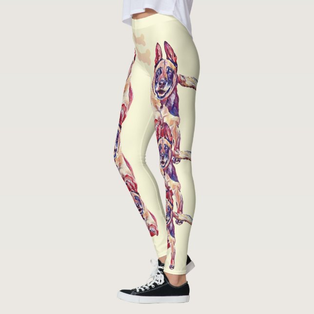 Funky Painted Belgium Malinois Leggings (Links)
