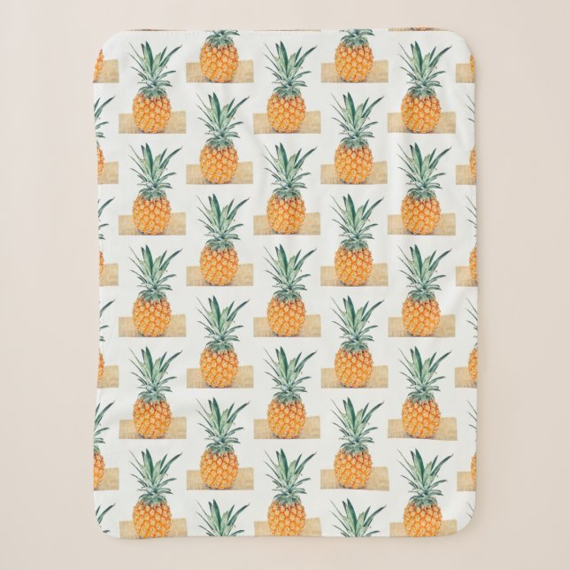 Funky Pale Gelbe Ananas Yummy Blanket Sherpadecke (Vorderseite)